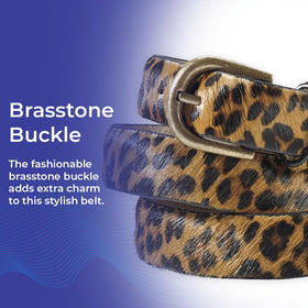 SAGEFINDS model wearing leopard belt; versatile outfit pairing ideas