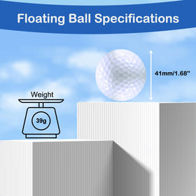 Sagsewful 1.68-inch ball beside calm pool to mimic real golf feel.