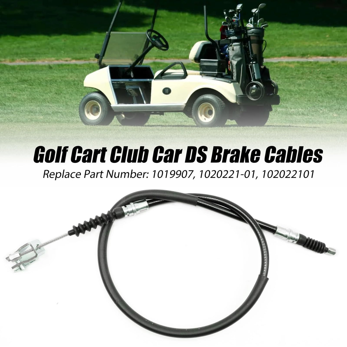 Saihisday brake cable set includes driver and passenger cables for Club Car DS.