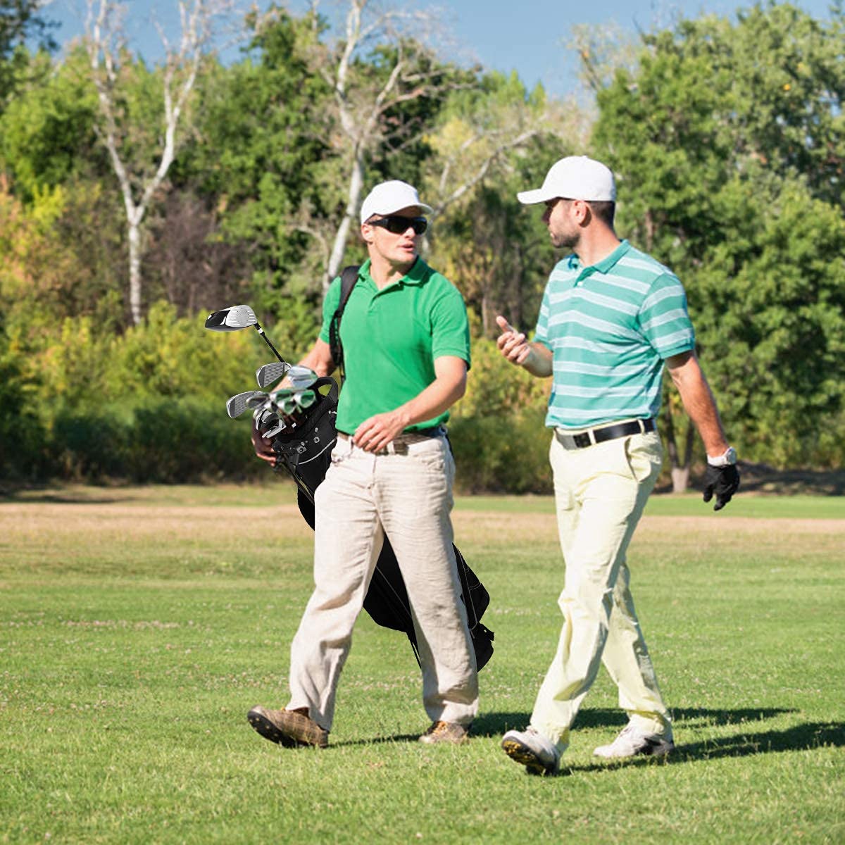 Stand auto-retraction feature on Salches golf stand bag