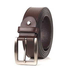 SAMBATA belt brown leather with single prong buckle for daily wear.