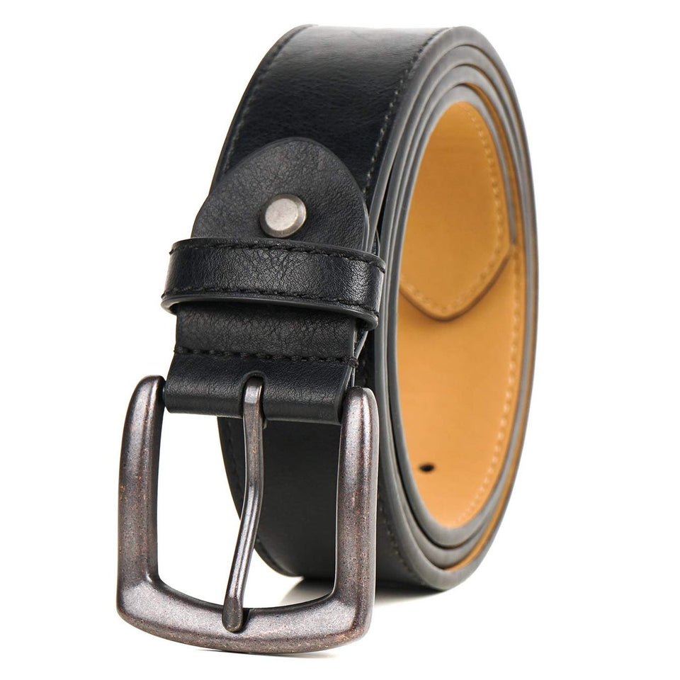 SAMBATA big-tall belt in black with single-prong buckle for everyday wear
