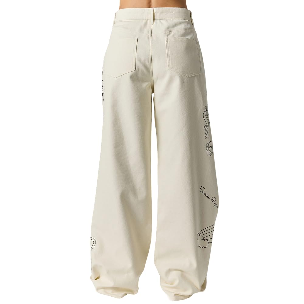 Samii Ryan Rainbow Brite canvas pant graphic down the leg adds bold charm