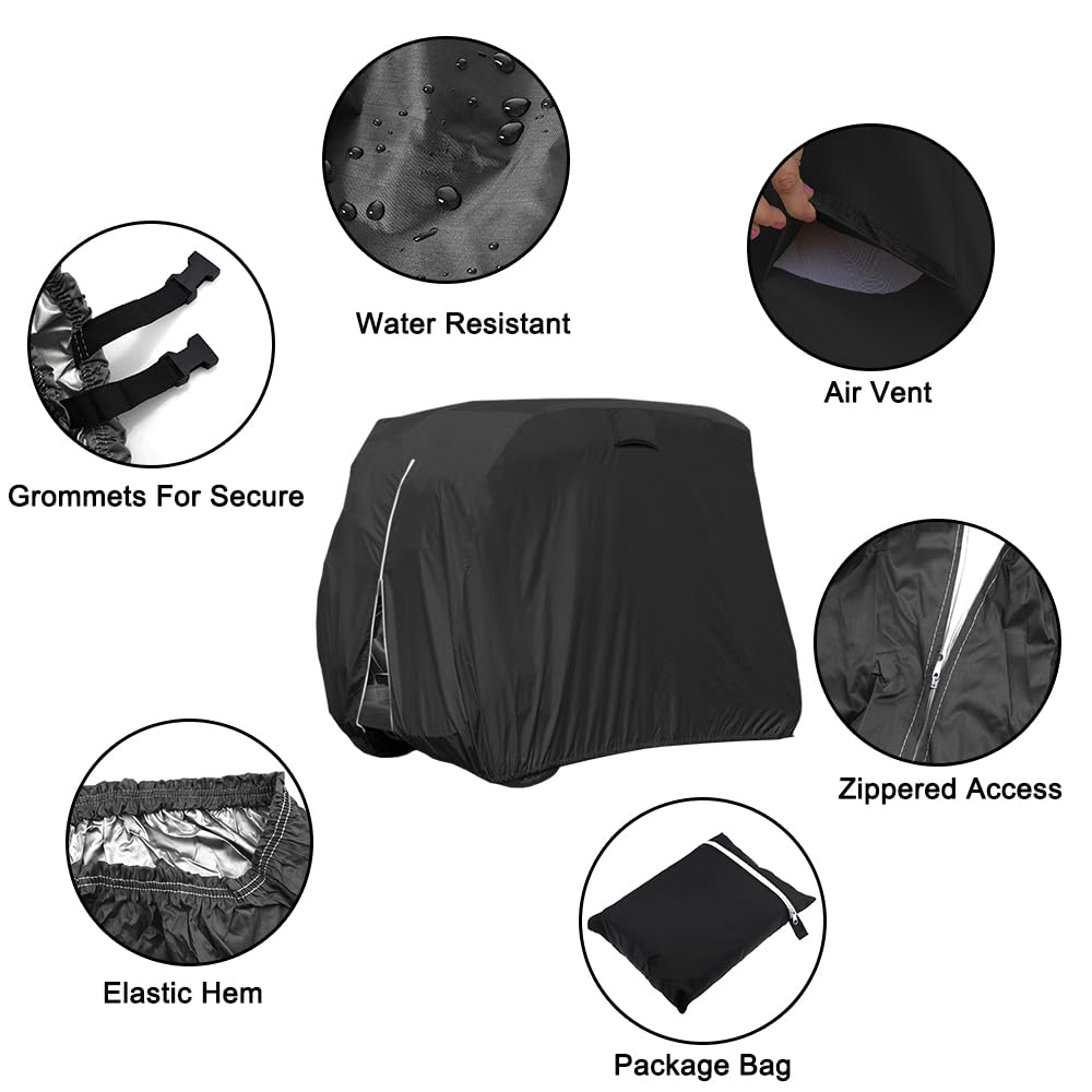 Samlomi waterproof cover with wind strap keeps the cart secure in gusty weather