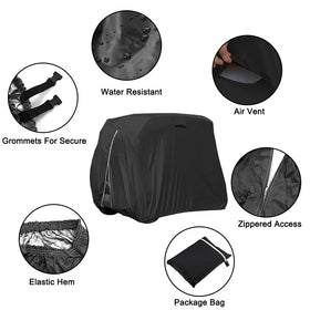 Samlomi waterproof cover with wind strap keeps the cart secure in gusty weather