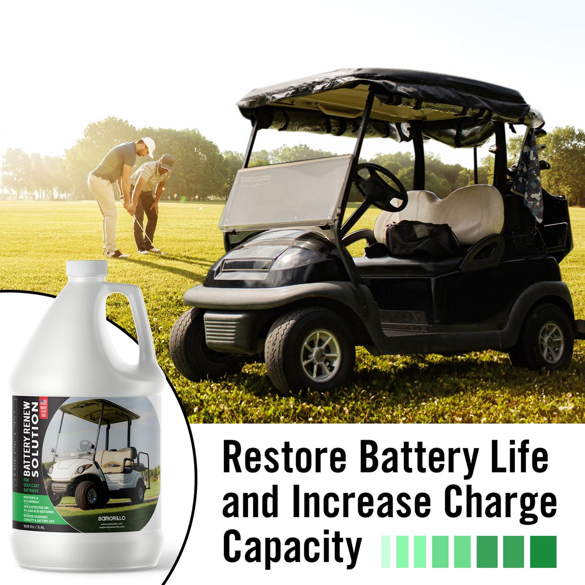 Samorillo Battery Renew fleet-size kit supports multiple carts with easier maintenance.