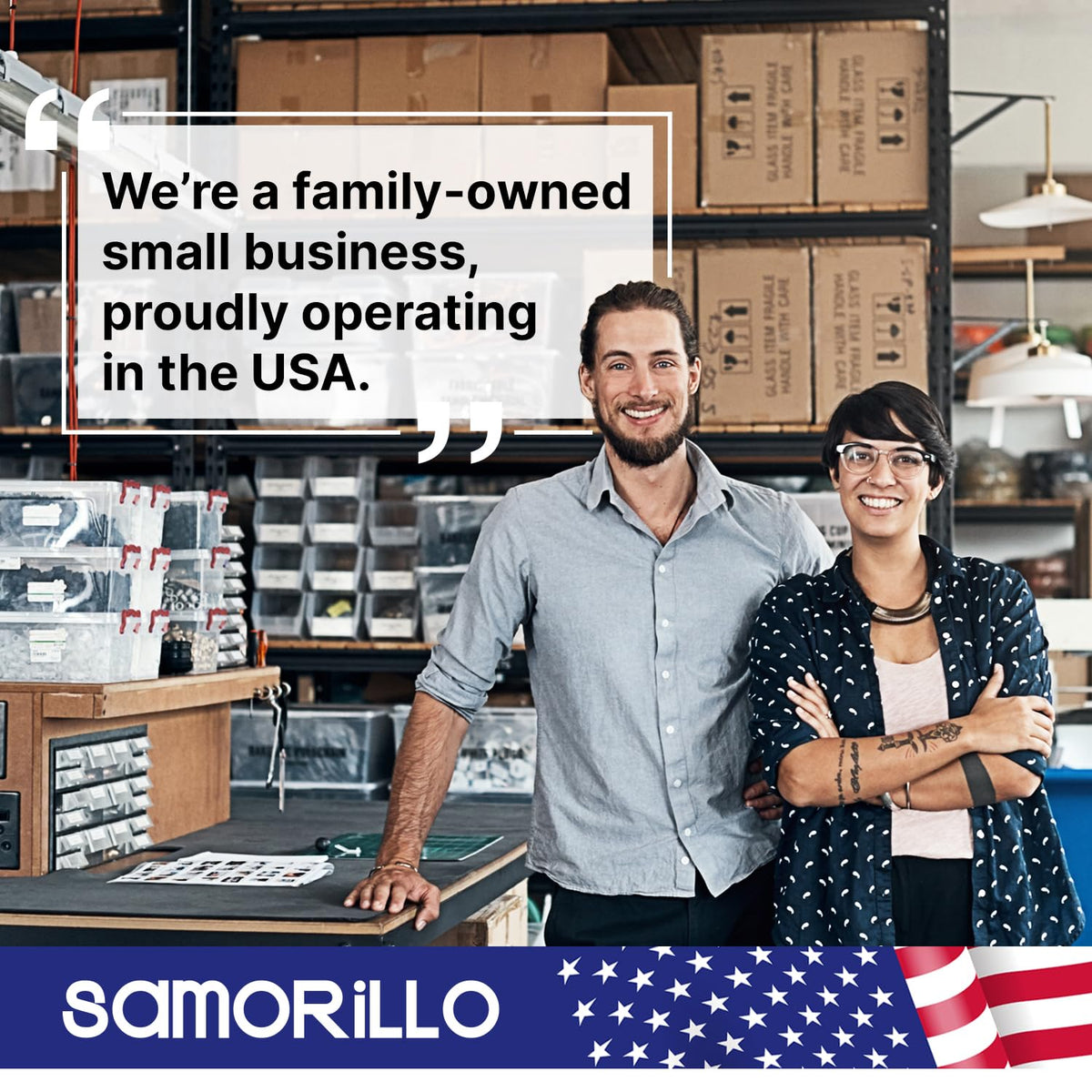 Samorillo USA-made quality label highlighting origin and safety for confident use