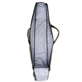 Samsonite golf travel bag interior padded to cushion club heads and 48-inch shafts.