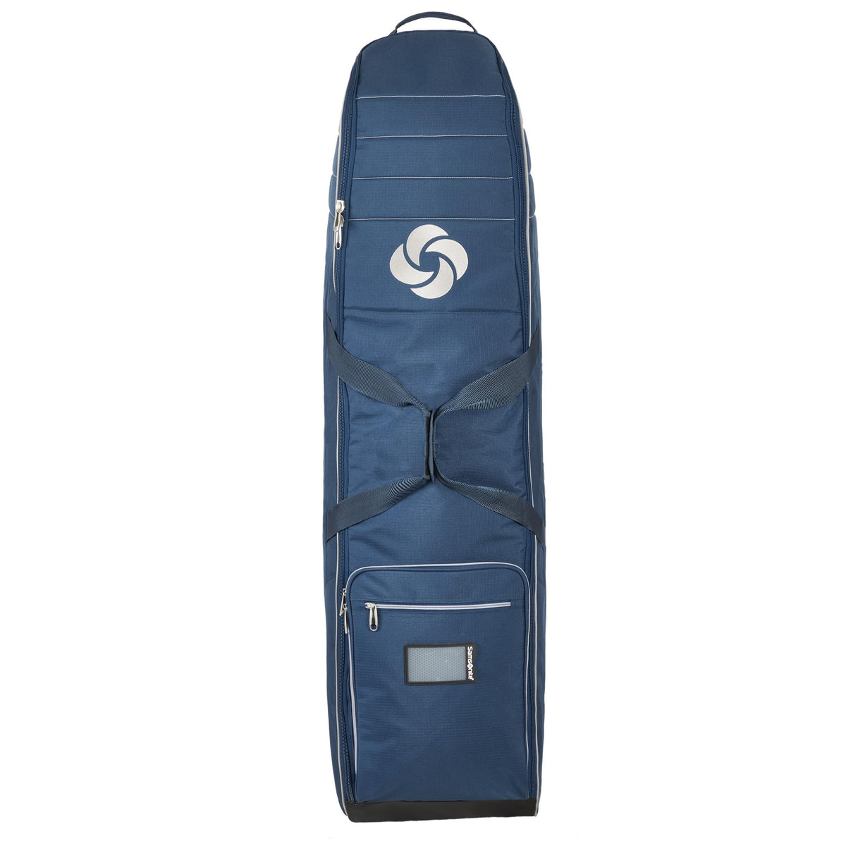 Samsonite soft-sided golf bag with wheels for smooth, effortless airport transport.