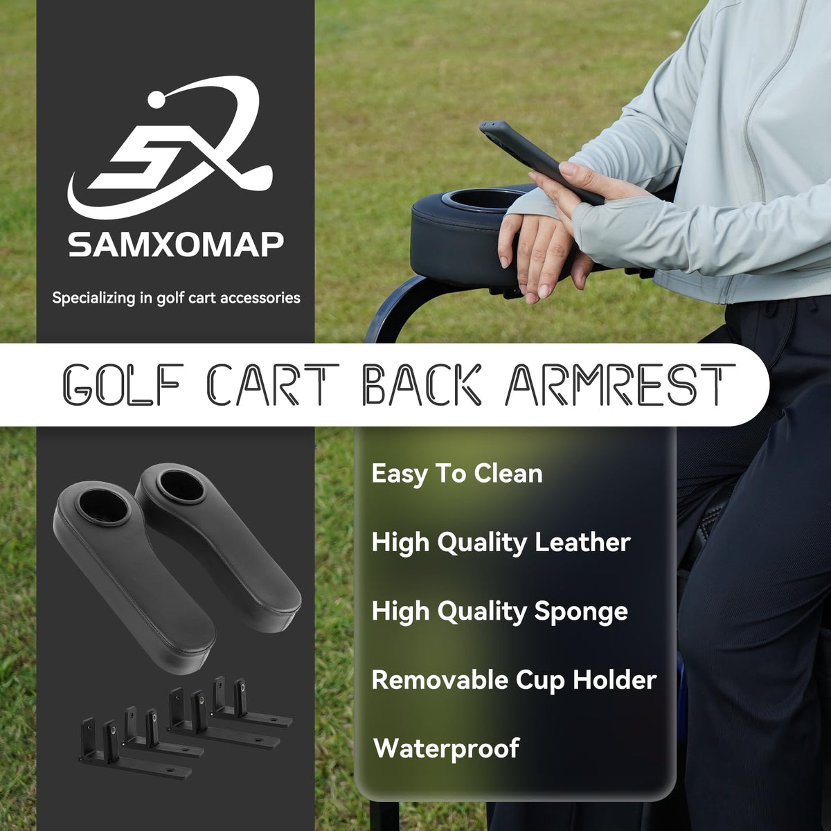SAMXOMAP 0.78-inch square tube compatibility for snug rear-seat mounting.
