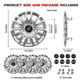 SAMXOMAP 8-inch chrome hub cap for Yamaha carts brightens wheels with durable coverage