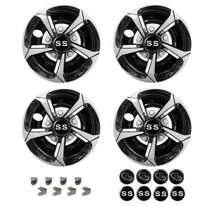 SAMXOMAP 8 inch EZGO hubcap adds chrome shine to your golf cart wheels.
