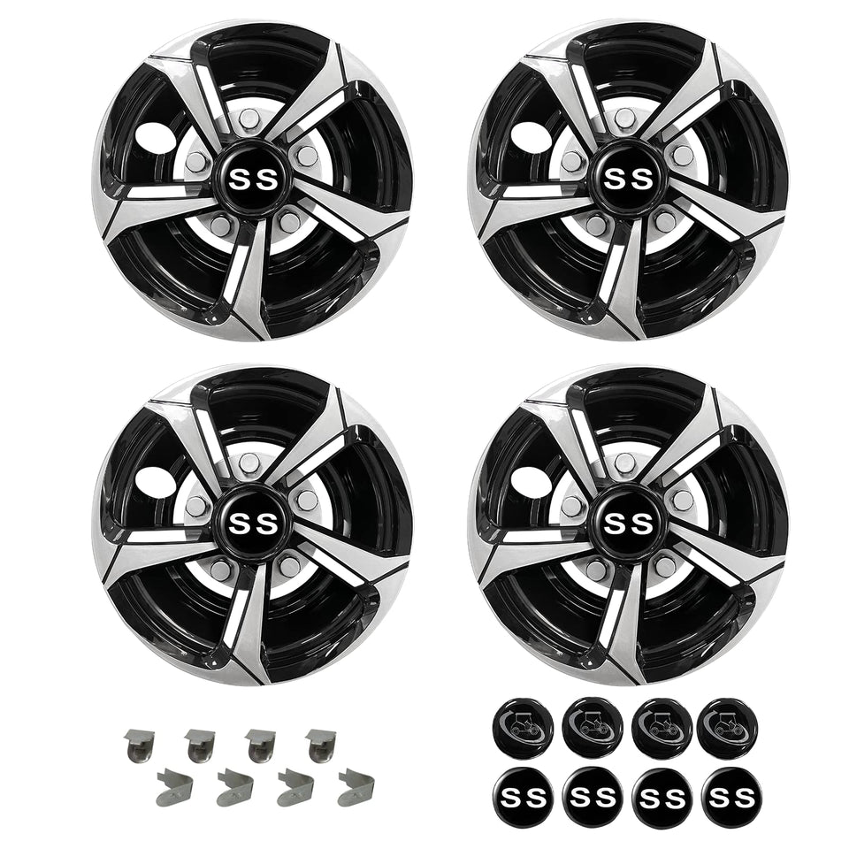 SAMXOMAP 8 inch EZGO hubcap adds chrome shine to your golf cart wheels.