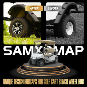 SAMXOMAP 8-inch hubcaps for Club Car Precedent with chrome finish to elevate style