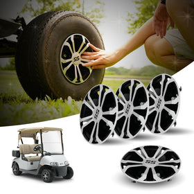 SAMXOMAP 8-inch hubcaps for EZGO TXT with chrome 5-spoke design for a refreshed look