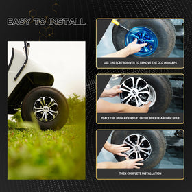 SAMXOMAP 8-inch hubcaps for Yamaha golf carts enhancing style and protection