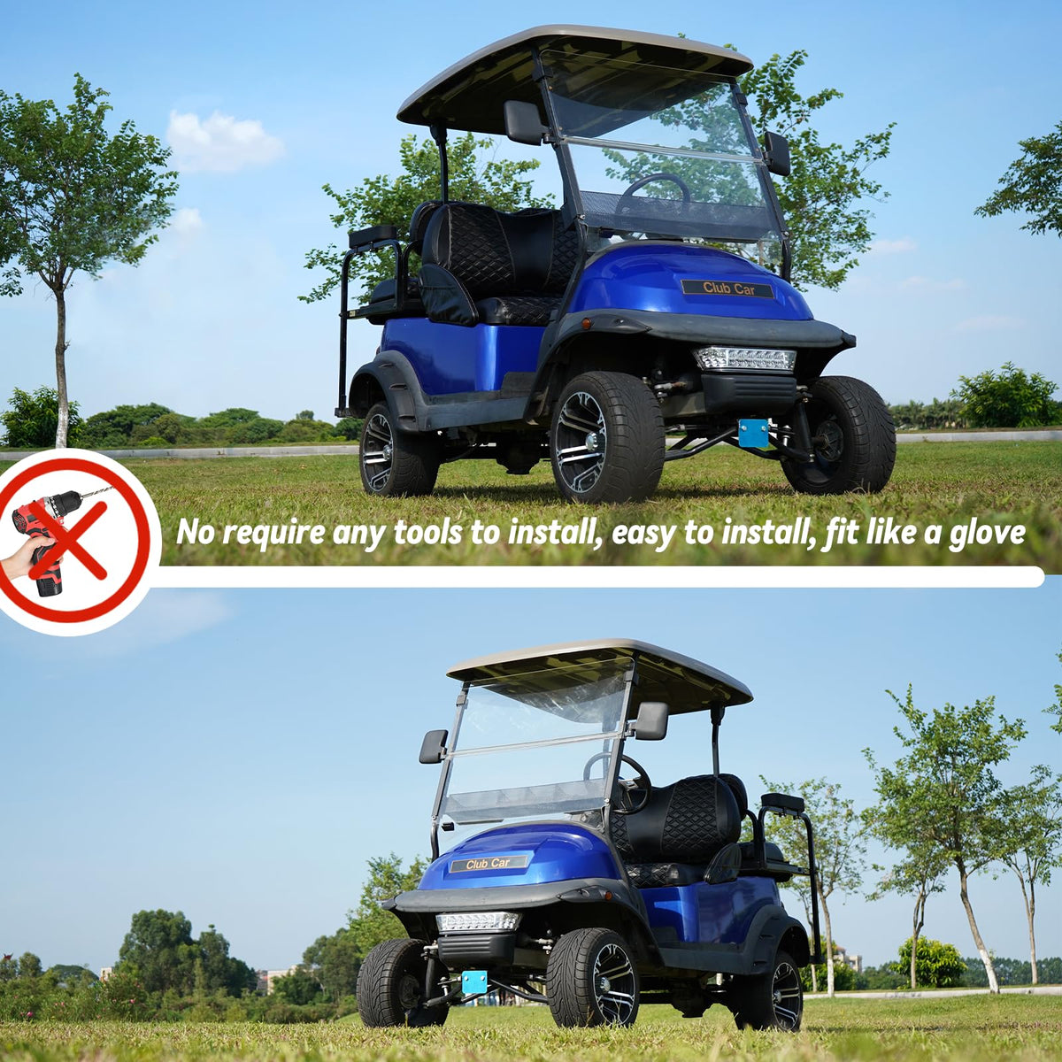 SAMXOMAP black 2pc kit helps refresh your golf cart.