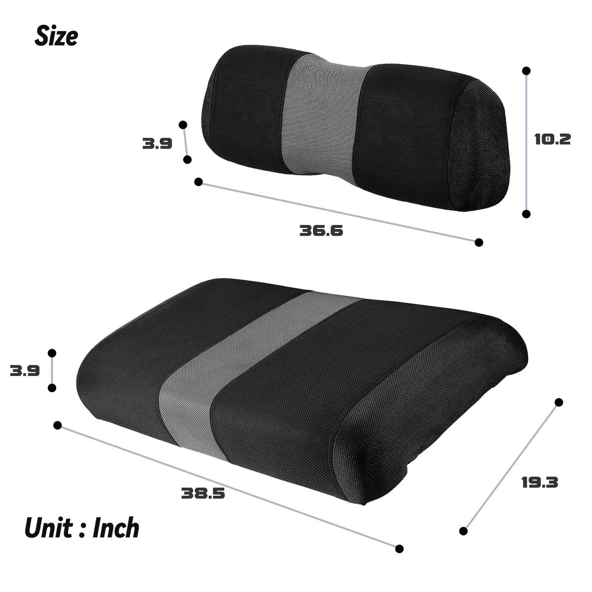 SAMXOMAP black and gray colorway blends with most golf carts