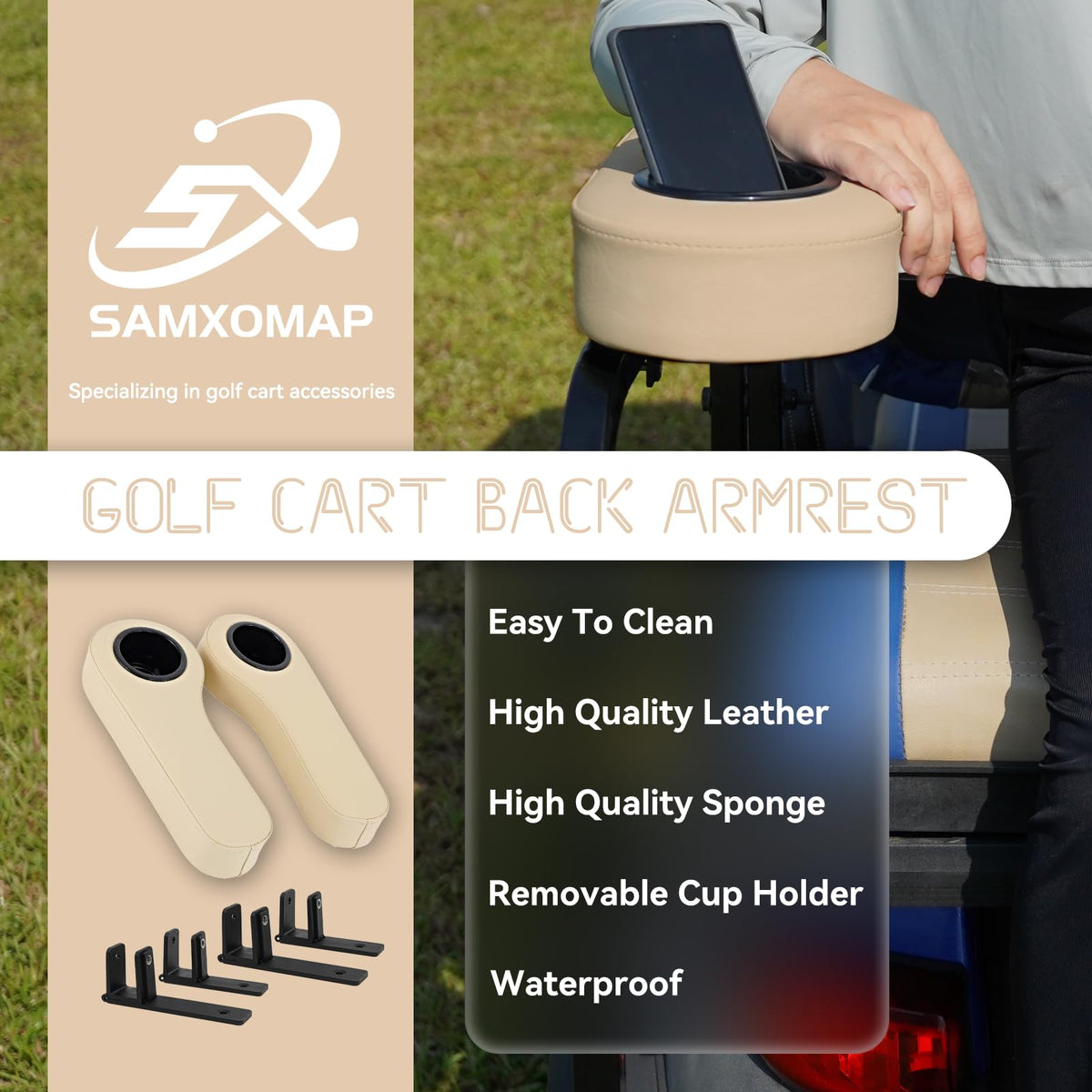 SAMXOMAP 0.78 inch square tube brackets for secure armrest fit