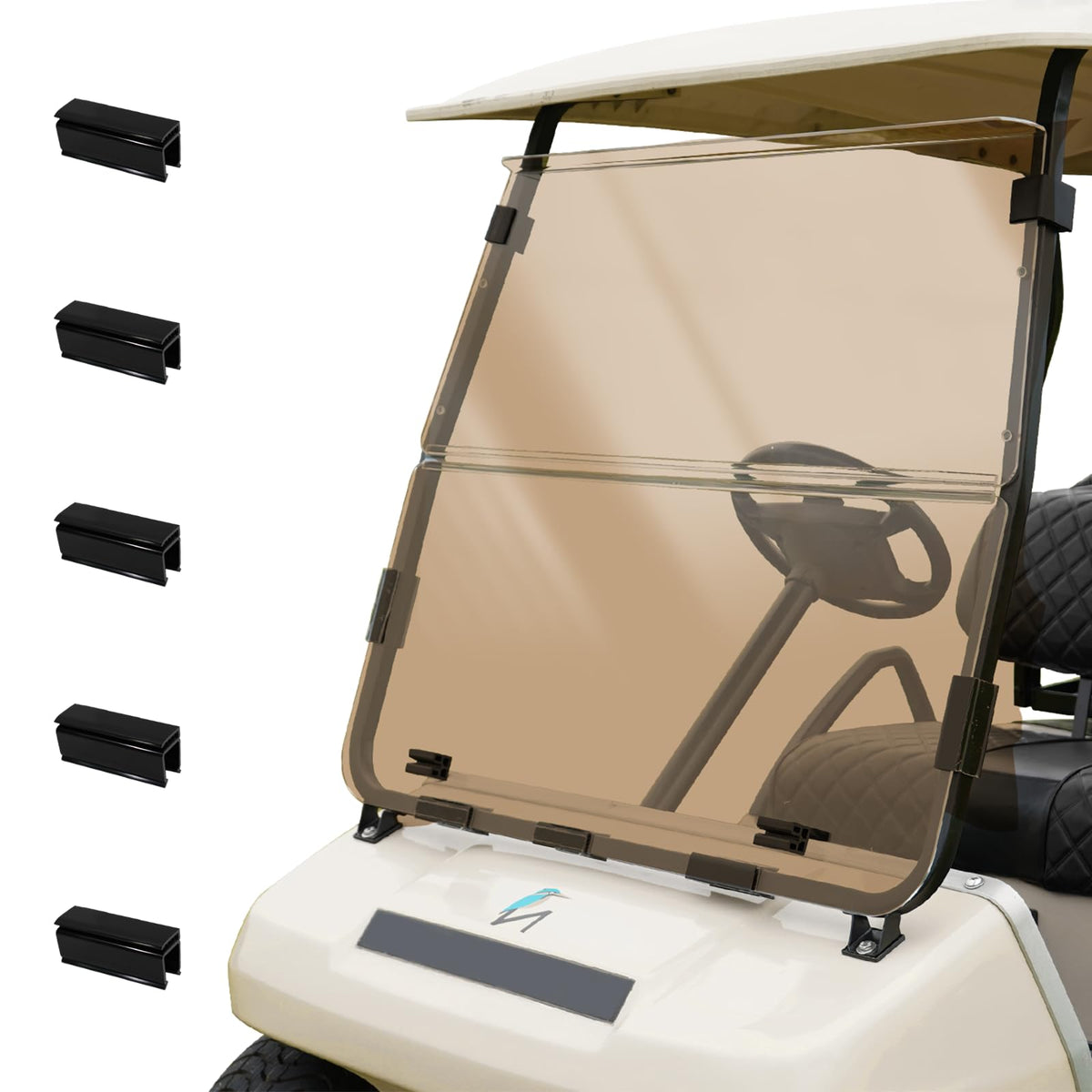 SAMXOMAP Club Car DS windshield foldable 2000.5+ for adjustable airflow and protection.
