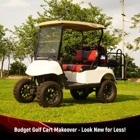 SAMXOMAP deep red color elevates golf cart interior appearance.