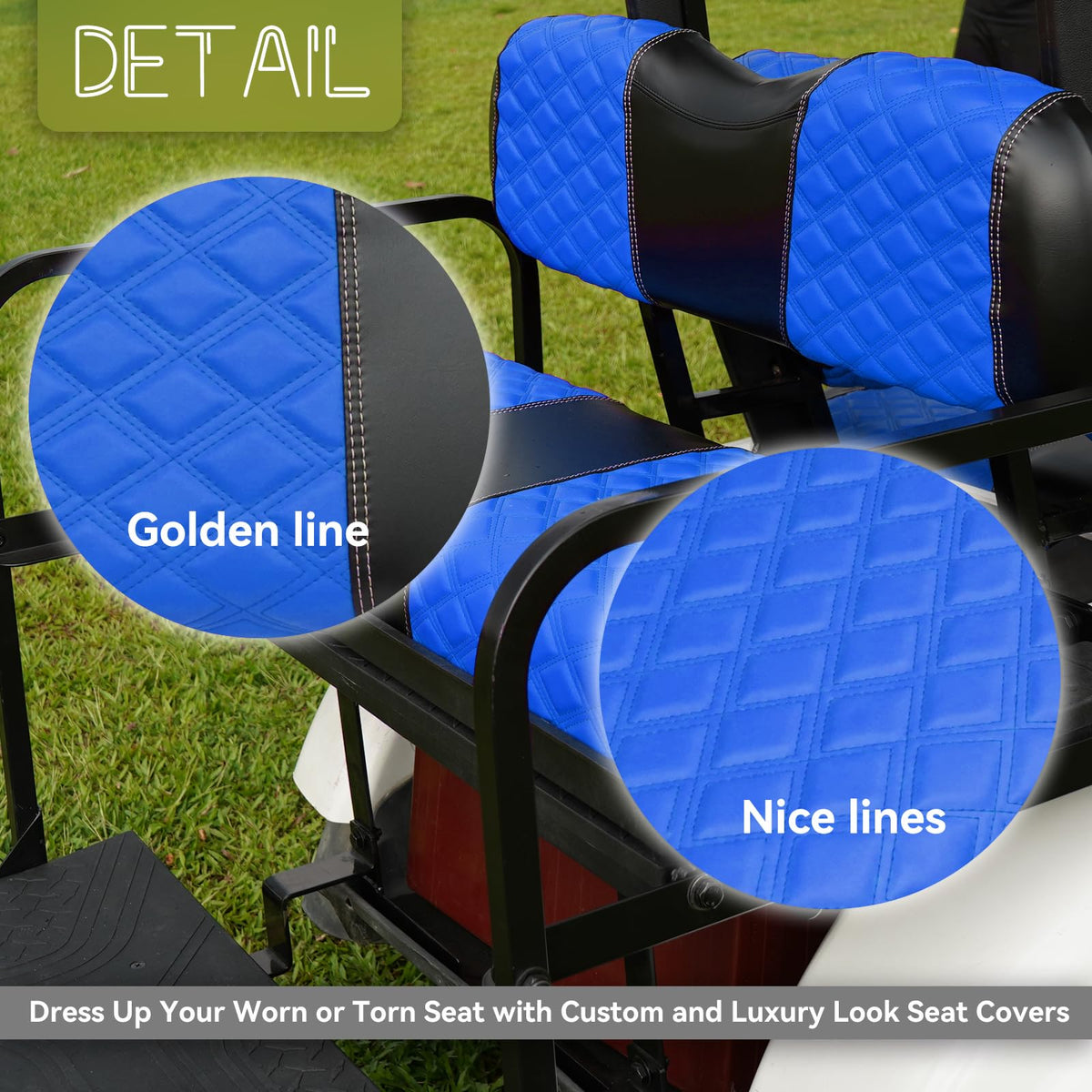 SAMXOMAP diamond stitch detail blue enhances cushion elasticity and style.