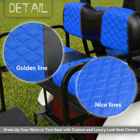 SAMXOMAP diamond stitch detail blue enhances cushion elasticity and style.