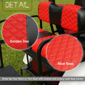SAMXOMAP diamond stitch-detail enhances durability and upscale look on golf cart seating.