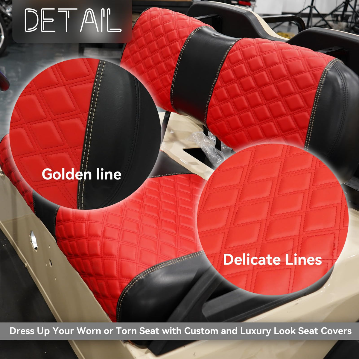 SAMXOMAP diamond stitch detail enhances seat elasticity and premium feel