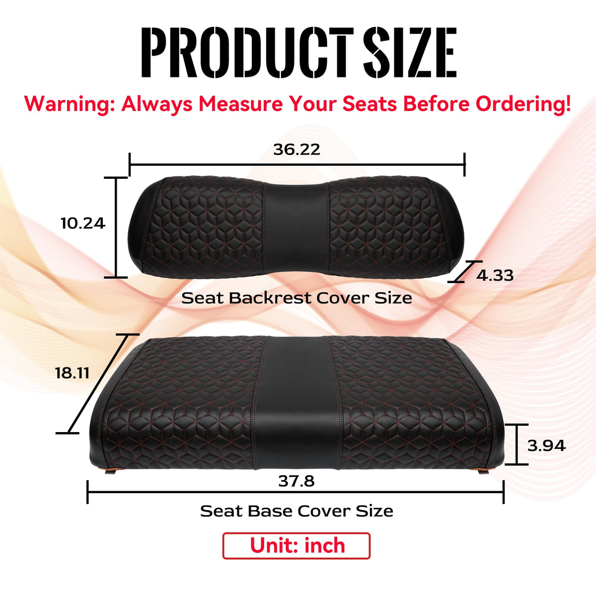 SAMXOMAP reinforced double stitching detail on seat cover seams
