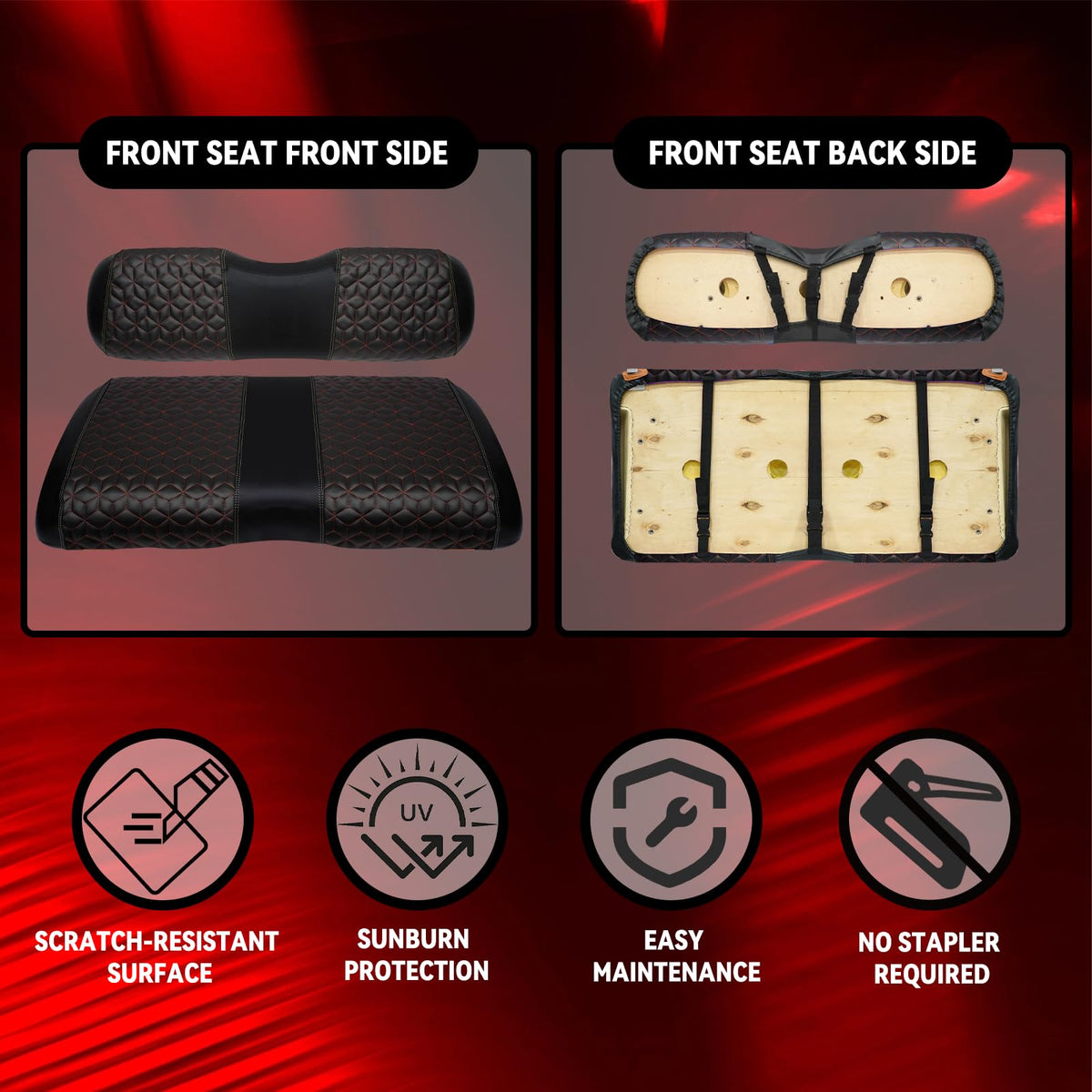 SAMXOMAP easy-clean spills with damp cloth keeps seats looking new