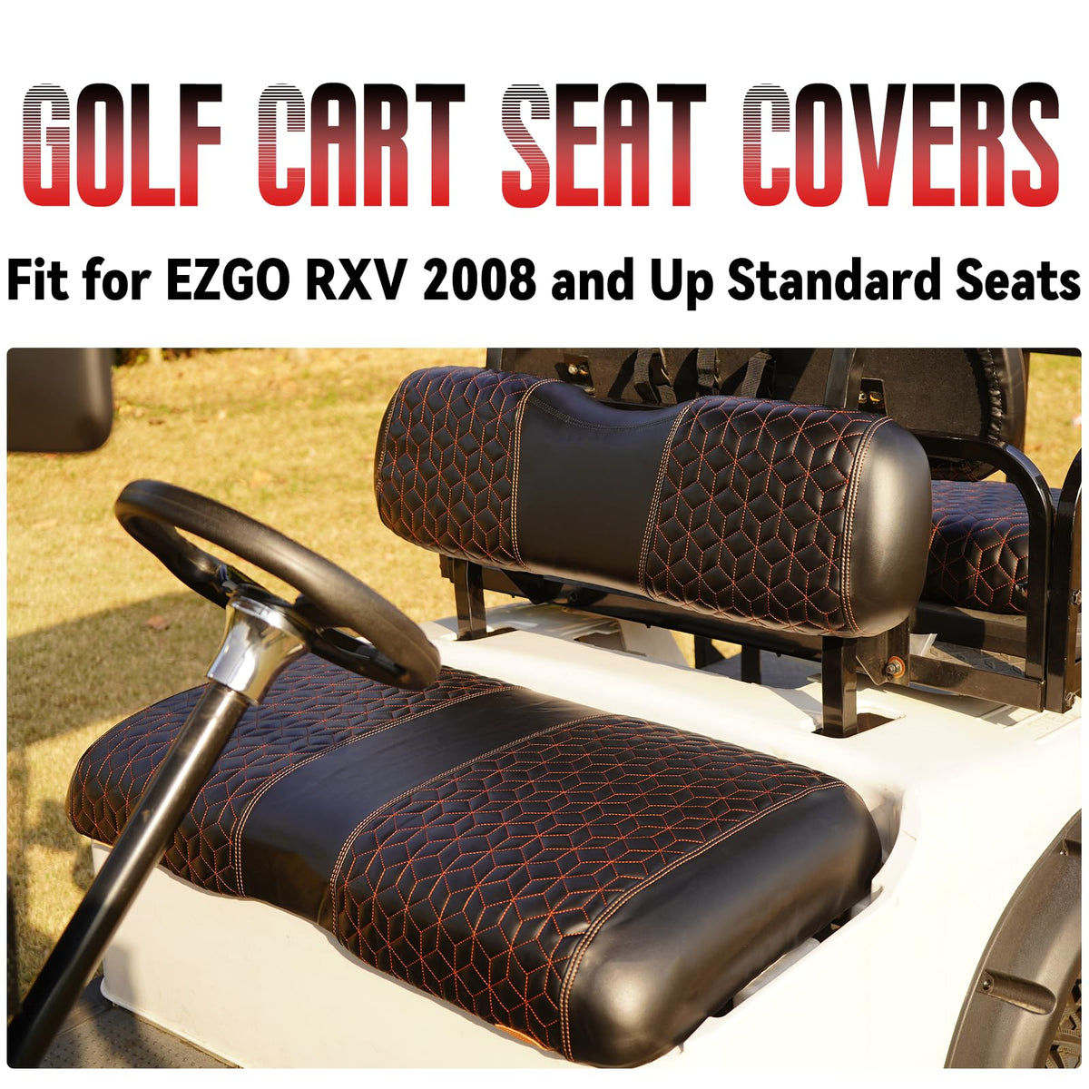 SAMXOMAP EZGO RXV front-seat 2-piece kit enables quick tool-free installation