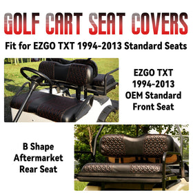 SAMXOMAP EZGO TXT front backrest cover preserves comfort with diamond quilting.