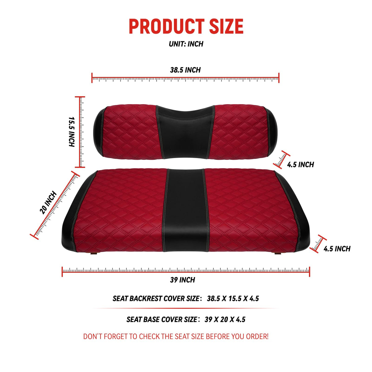 Sun-resistant and wear-resistant SAMXOMAP seat covers protecting EZGO TXT cushions