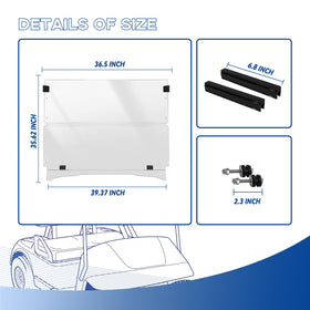 SAMXOMAP EZGO TXT windshield with detachable half-screen for tailored airflow.