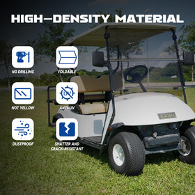 SAMXOMAP EZGO TXT windshield with rugged hinges for quick install.