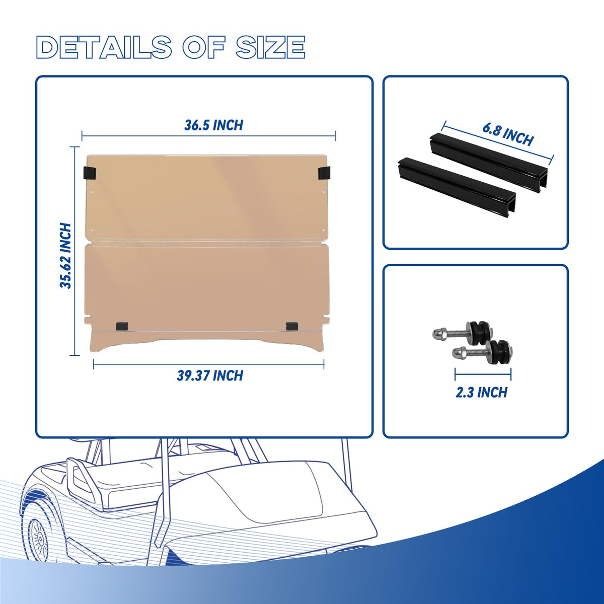 SAMXOMAP EZGO TXT windshield folded half-screen enables flexible airflow.