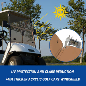 SAMXOMAP EZGO TXT windshield UV and glare protection on sunny rides.