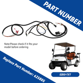 SAMXOMAP EZGO TXT48 harness plugs and connectors organized for install