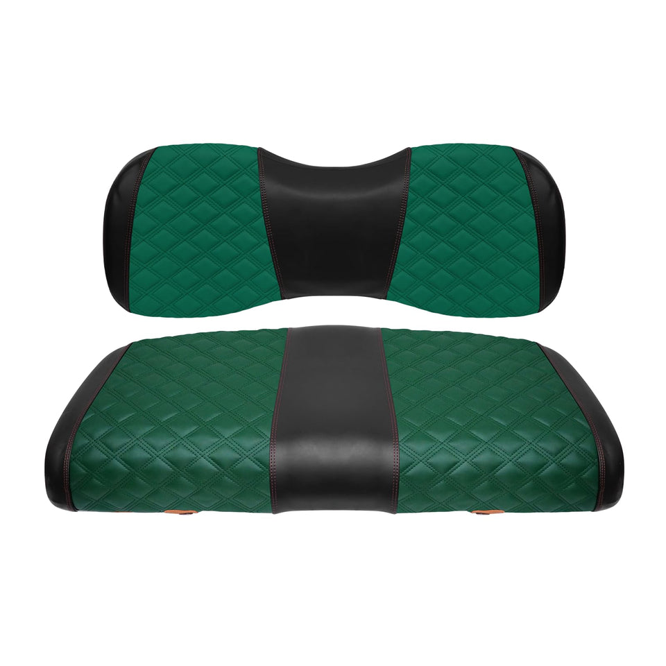 SAMXOMAP front seat covers for Yamaha Drive green upgrade your golf cart interior.