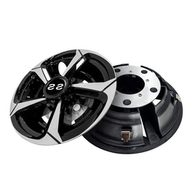 SAMXOMAP 8 inch hubcap in black and chrome for easy upgrade.