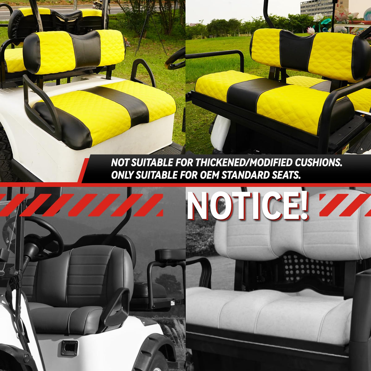 SAMXOMAP diamond stitch detail on seat cover increases durability and style.