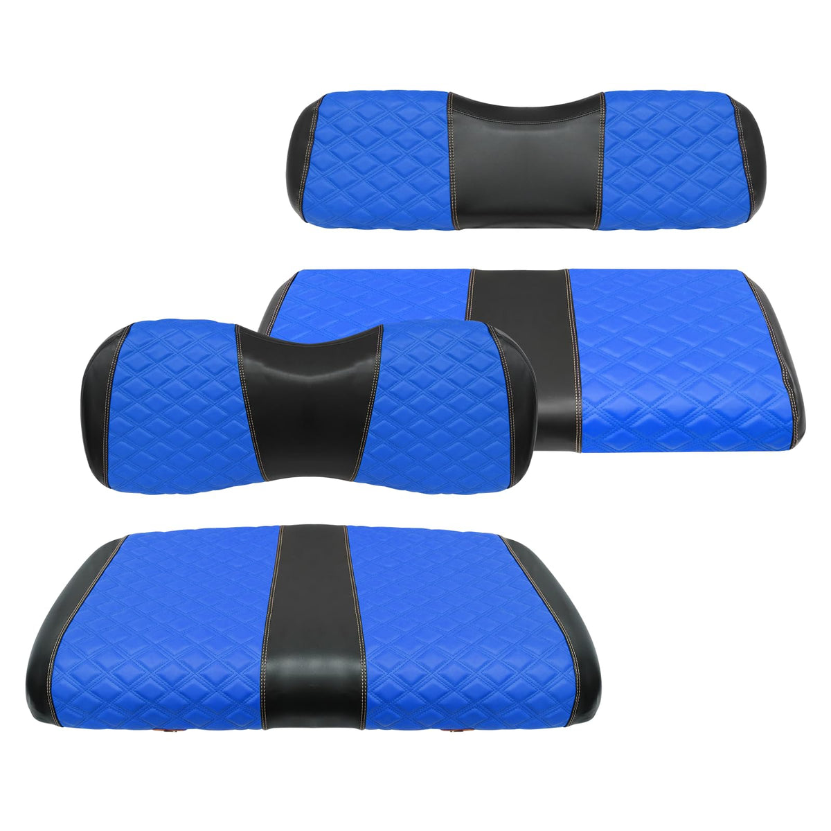 SAMXOMAP golf cart front seat cover in blue protects Yamaha Drive seats from wear.