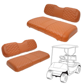 SAMXOMAP front seat cover in brown protects EZGO TXT seats and refreshes the cabin.