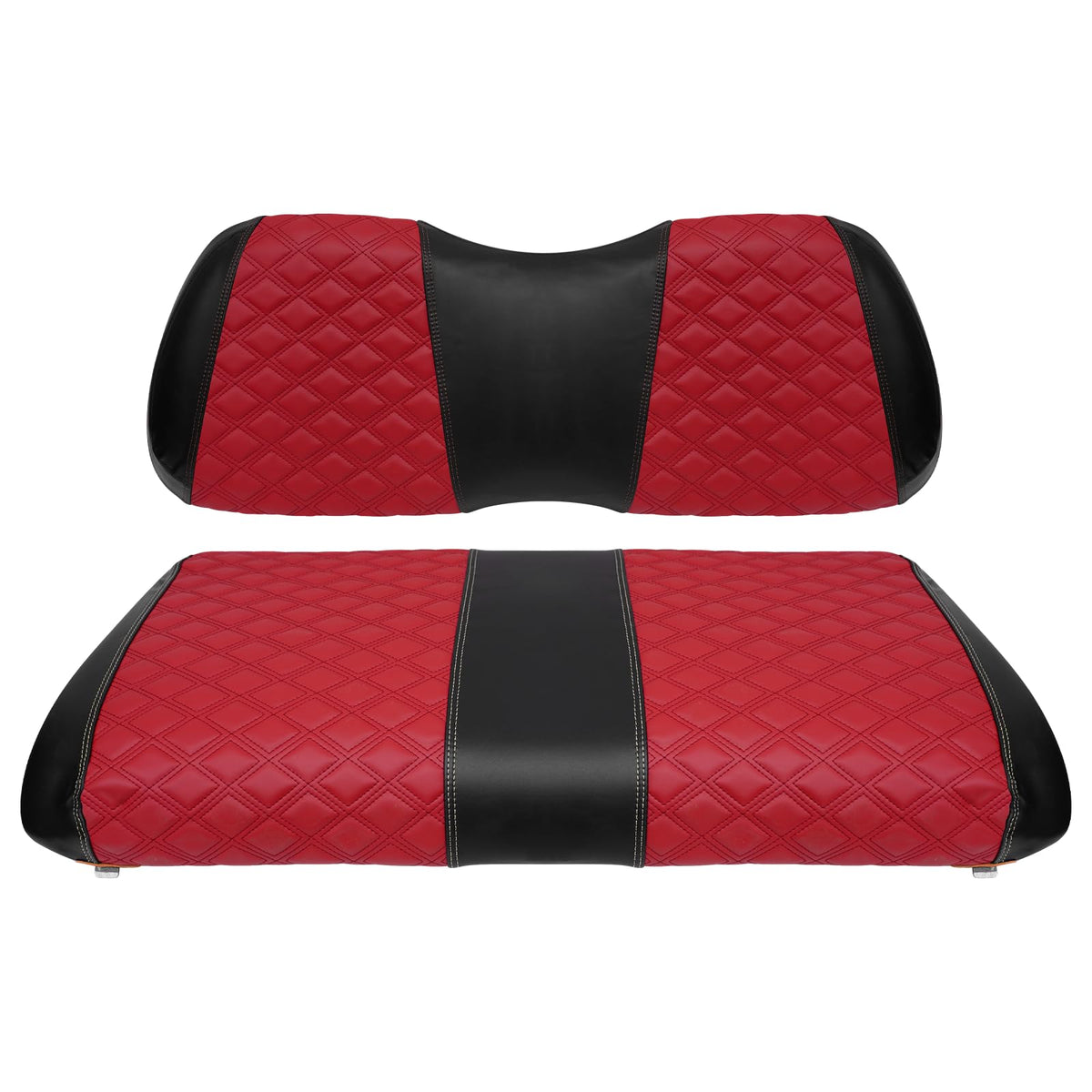 SAMXOMAP golf cart front seat cover in deep red provides waterproof protection.
