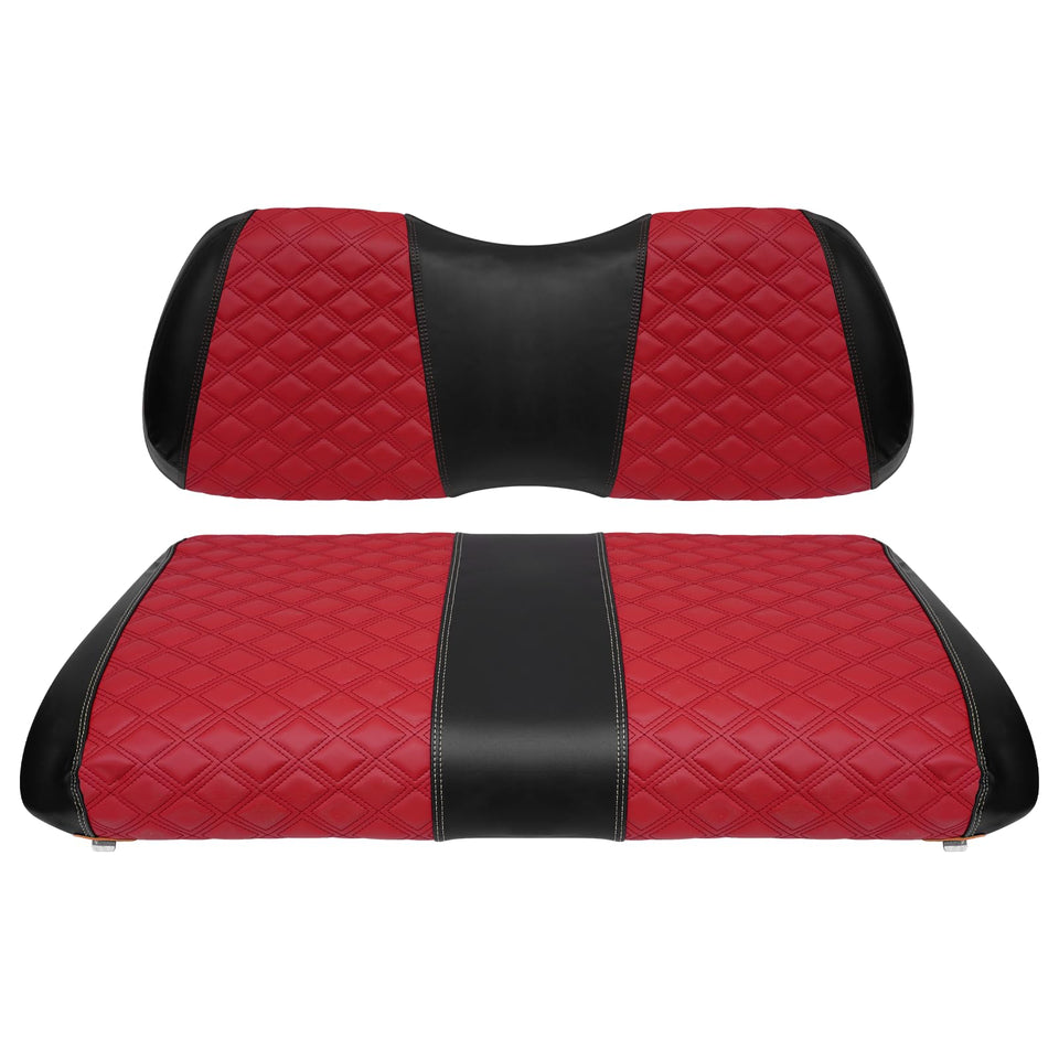 SAMXOMAP golf cart front seat cover in deep red provides waterproof protection.