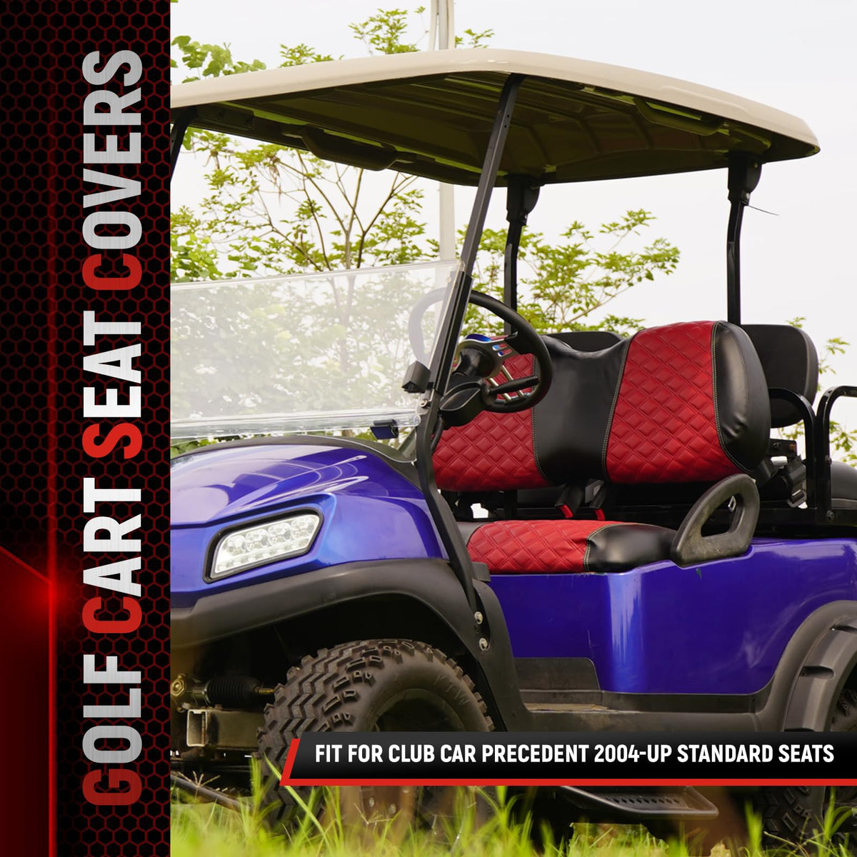 SAMXOMAP front seat cover with diamond stitching adds premium comfort.