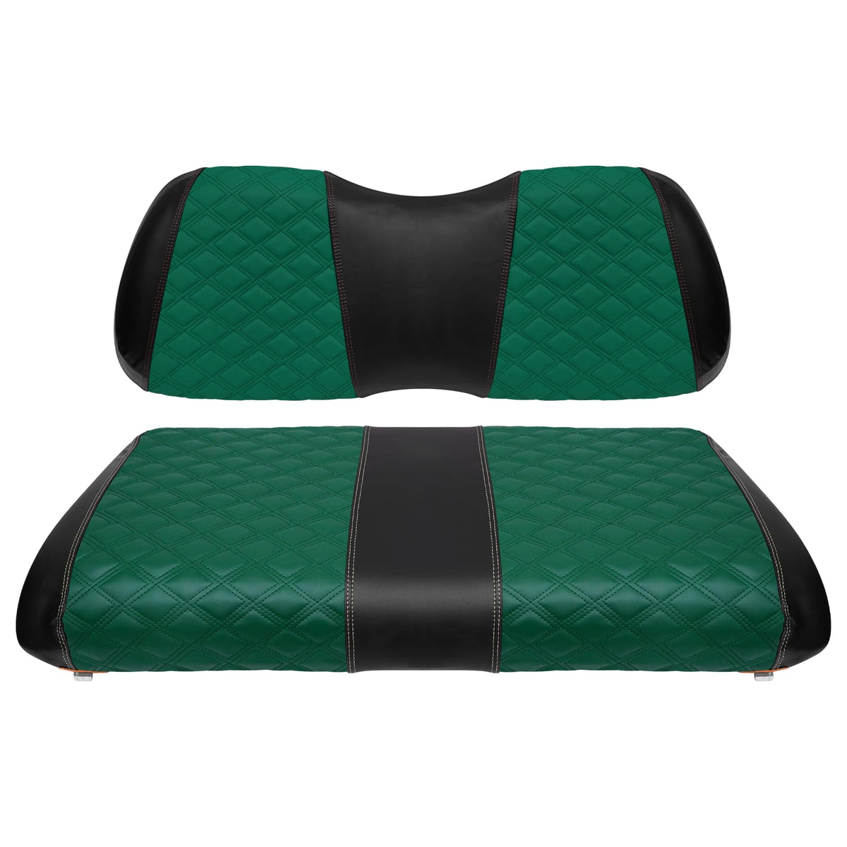 SAMXOMAP golf cart front seat cover in green with durable diamond stitching.