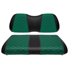 SAMXOMAP golf cart front seat cover in green with durable diamond stitching.