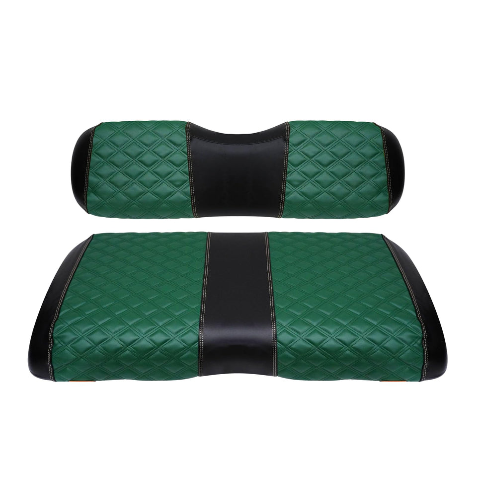 samxomap golf cart front seat cover in green enhances comfort and style.